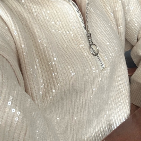 Zara Sweaters - ZARA | SEQUIN Jump Zip Sweater